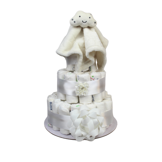 Windeltorte Unisex in Weiß