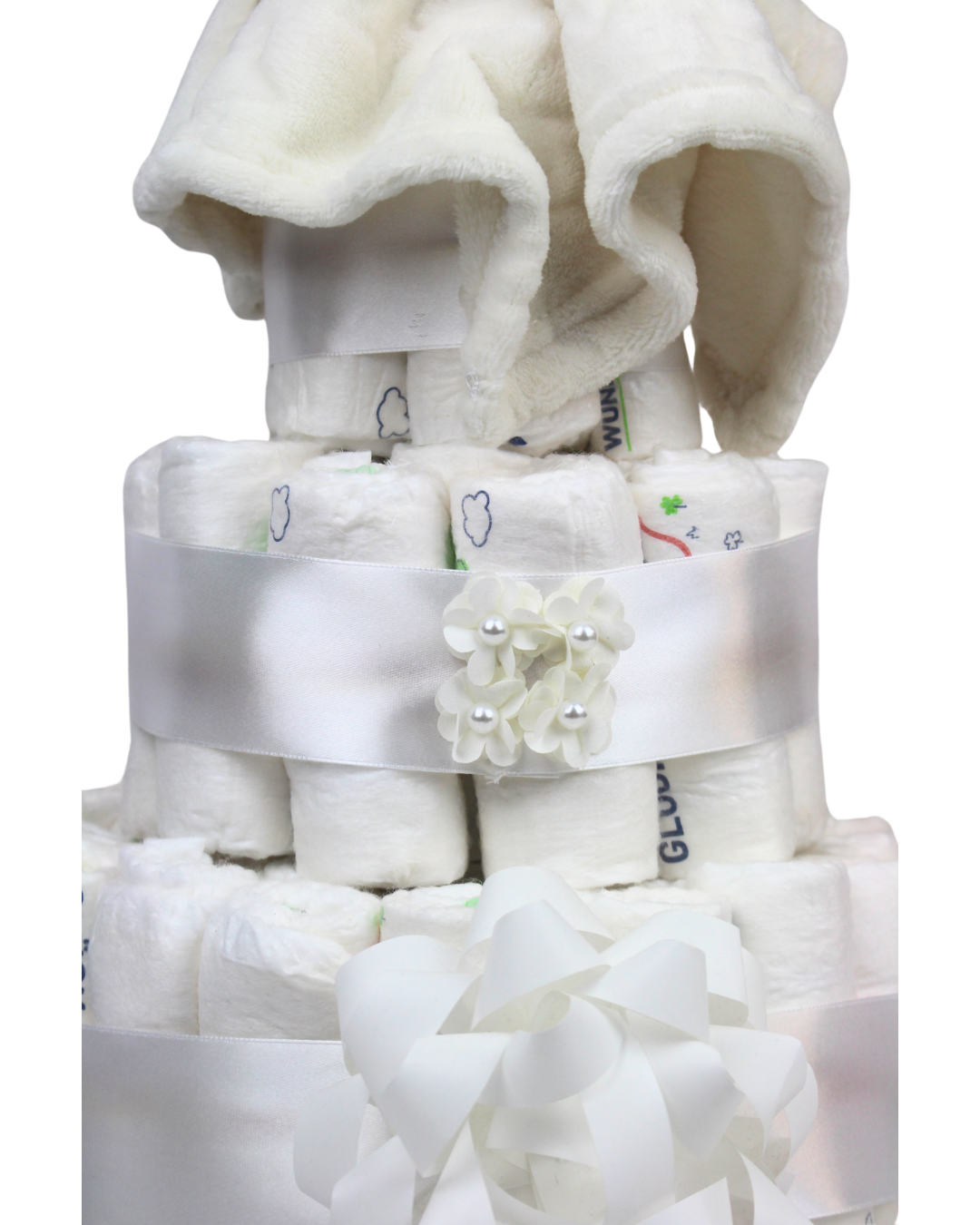 Windeltorte Unisex in Weiß