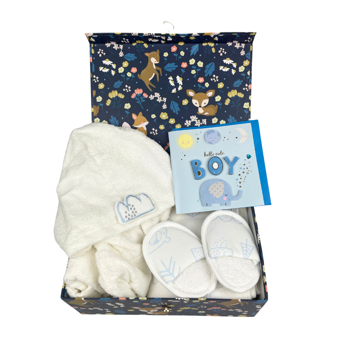 Baby Geschenkset zum 1. Geburtstag oder zur Geburt – 4-teiliges Badeset mit Bademantel, Kapuzenhandtuch, Waschhandschuh und Hausschuhen in rosa Geschenkbox