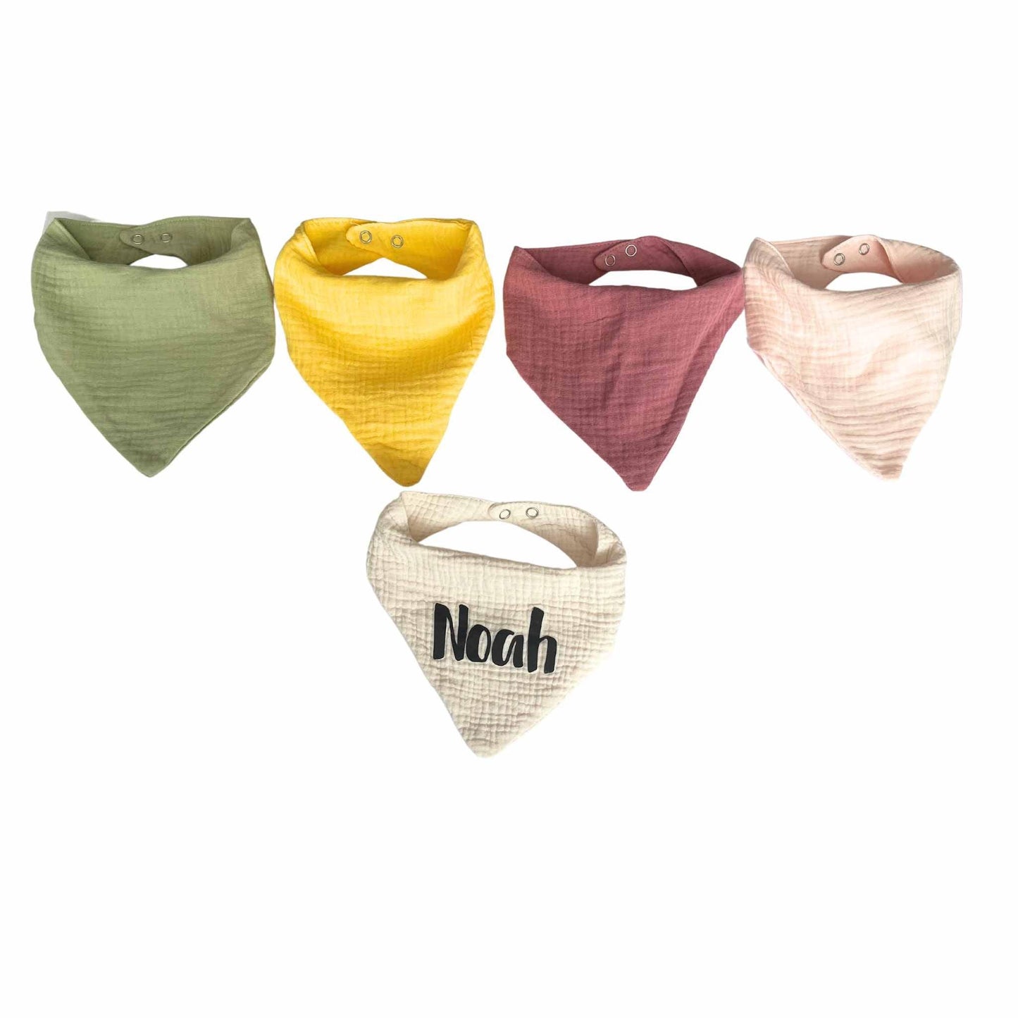 Musselin Halstuch personalisiert mit Namen | Sabbertuch | Babygeschenk zur Geburt | Geschenk für 0-2 Jahre