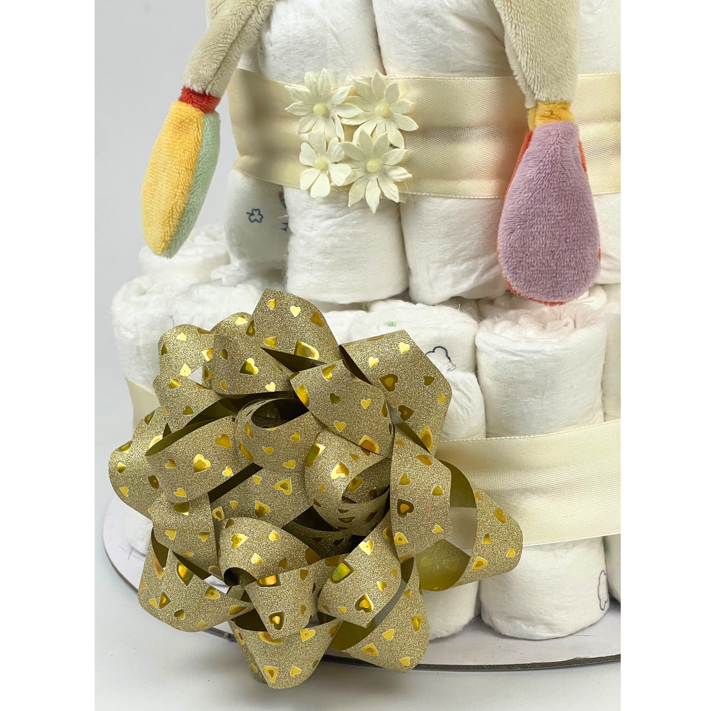 Windeltorte_Beige_Unisex–Babygeschenk_Geburt_Babyparty