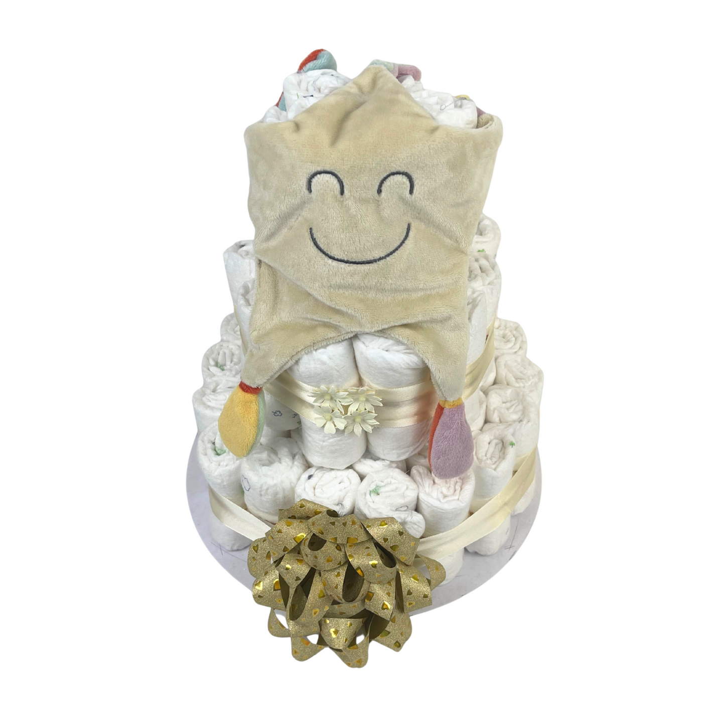Windeltorte_Beige_Unisex–Babygeschenk_Geburt_Babyparty