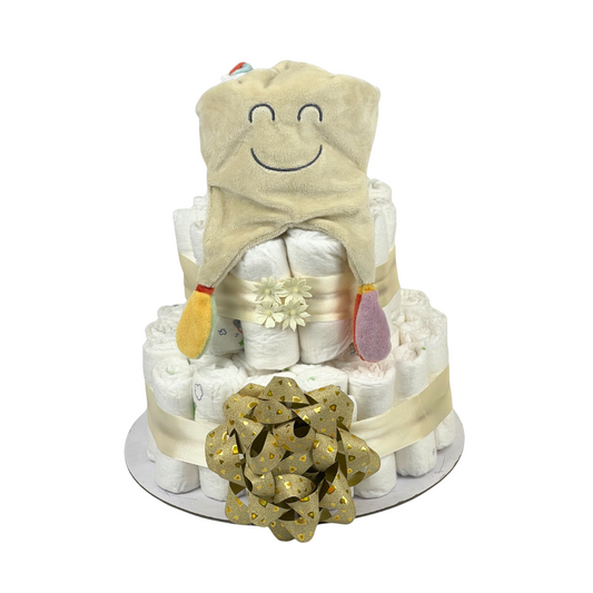 Windeltorte_Beige_Unisex–Babygeschenk_Geburt_Babyparty_4