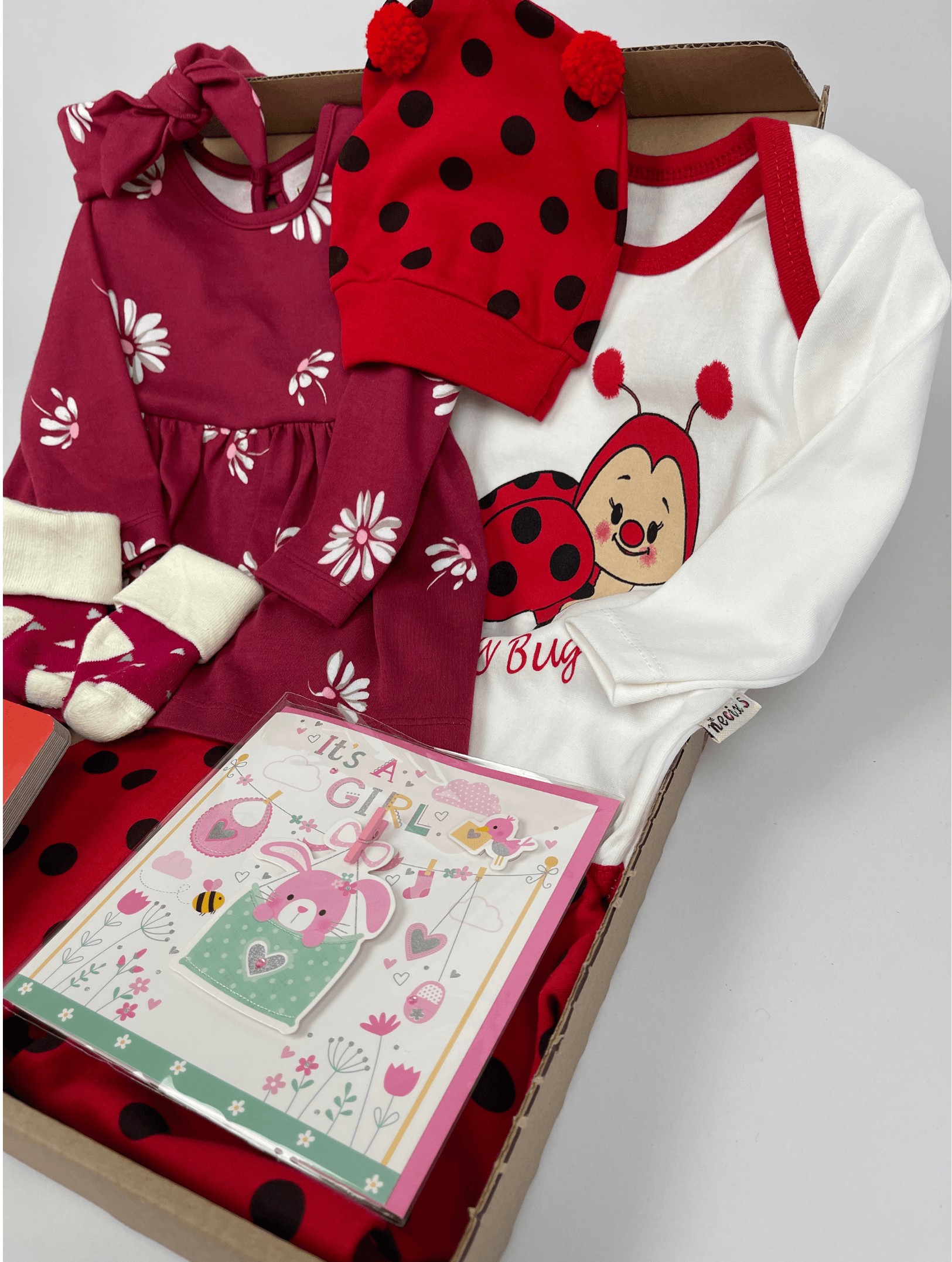 Geschenk Baby zur Geburt, Baby Geschenk Geburt, Baby Mädchen Geschenk, Babykarte, Babysocken für Neugeborene, Babykleid,